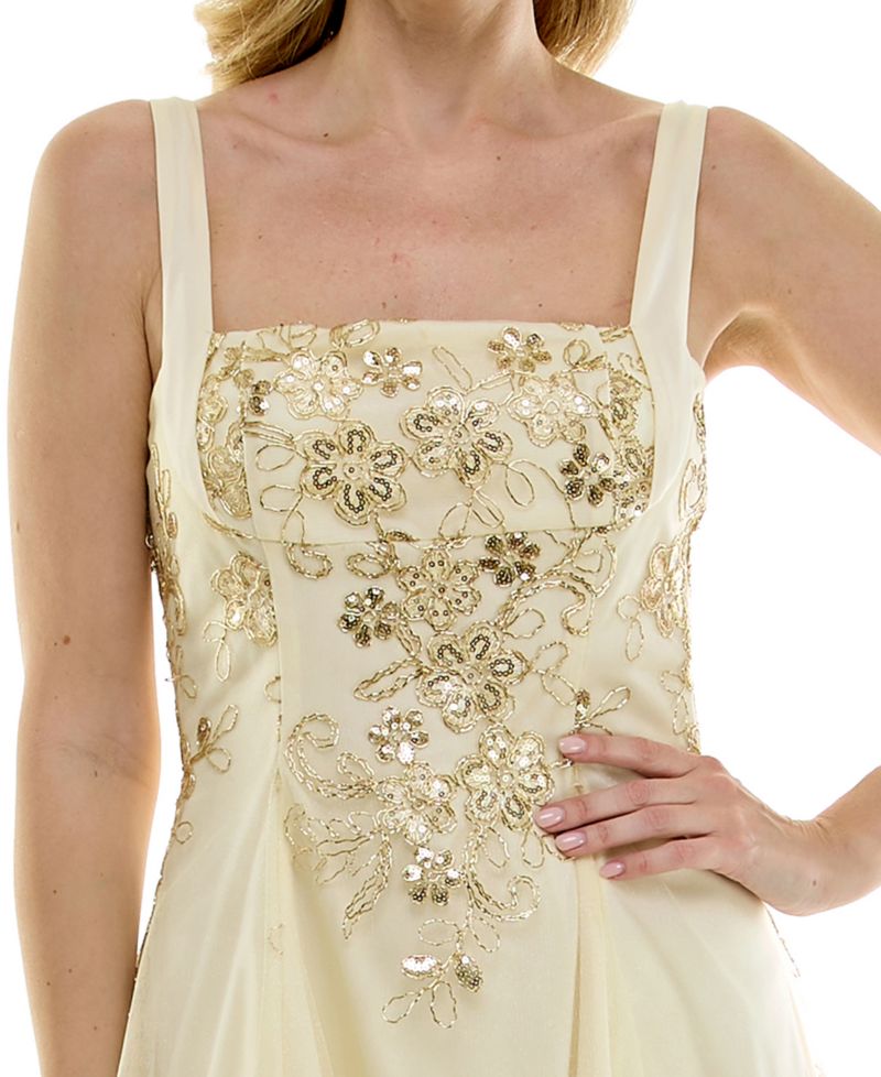 Juniors' Embellished Square Neck Tieback Mini Dress