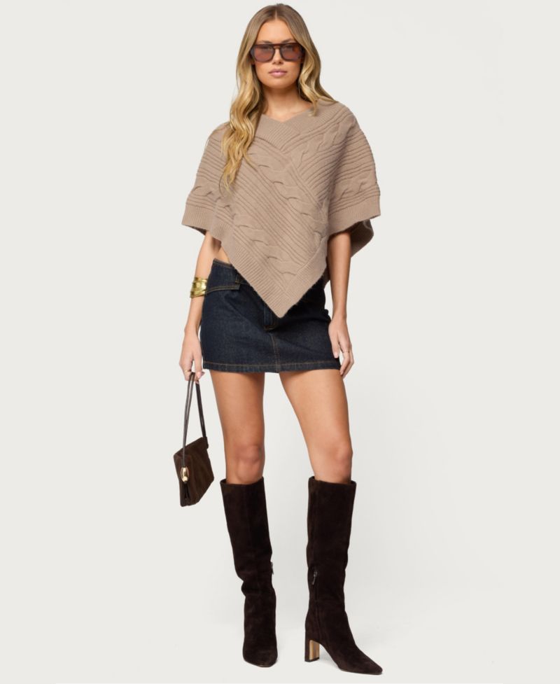 Women's Vickey Cable Knit Poncho