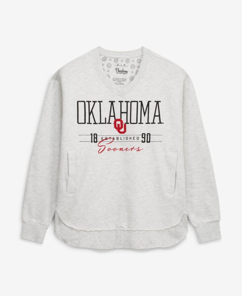 Women's Oklahoma Sooners Marcus East Hall Poncho V-Neck Graphic Pullover Sweatshirt