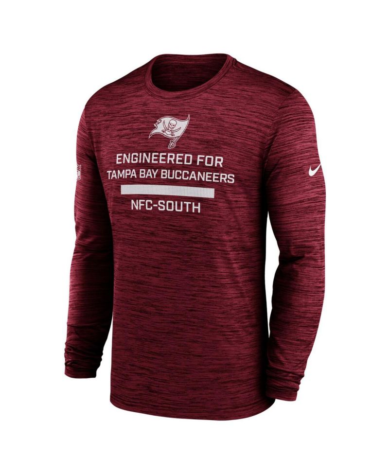 Men's Red Tampa Bay Buccaneers Sideline Velocity Performance Long Sleeve T-Shirt