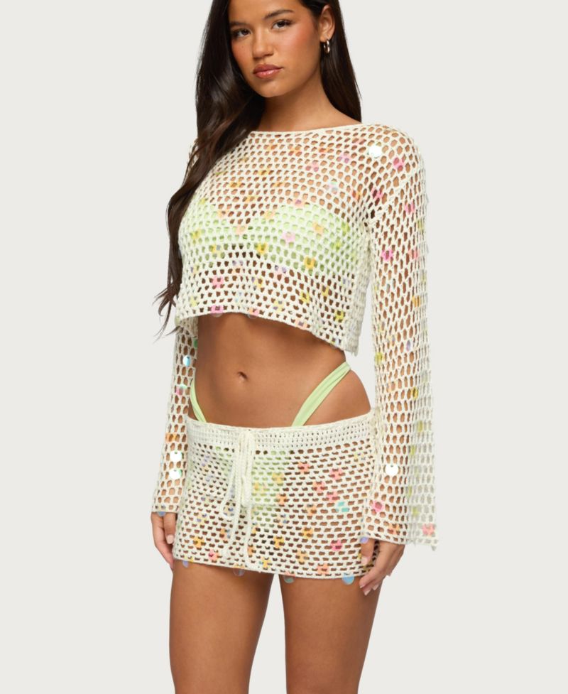 Women's Kirah Sequin Crochet Top