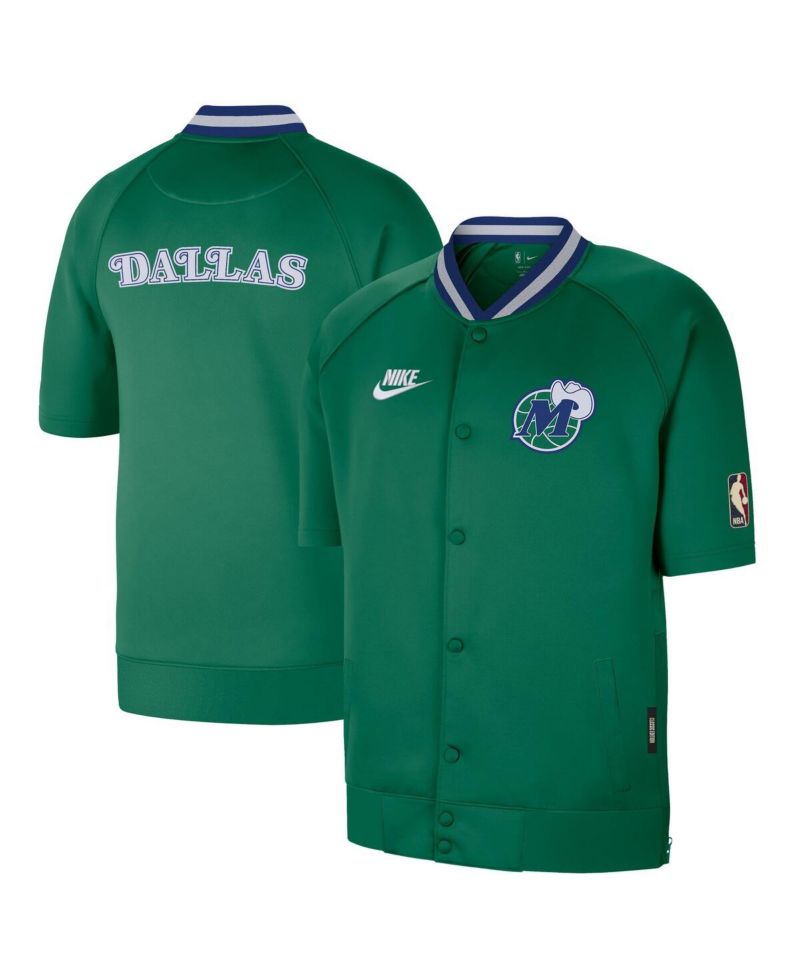 Men's Green Dallas Mavericks Classic Edition Hardwood Classics Authentic On-Court Game Full-Snap Jacket