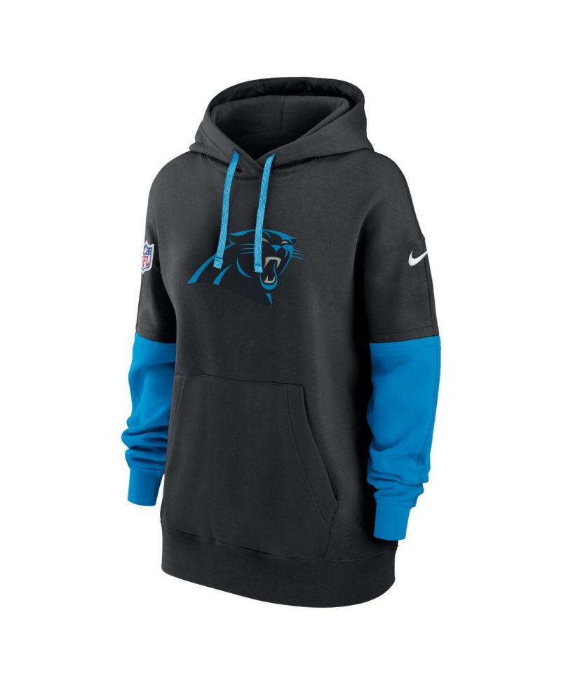 Women's Black Carolina Panthers 2024 Sideline Essential Fleece Pullover Hoodie