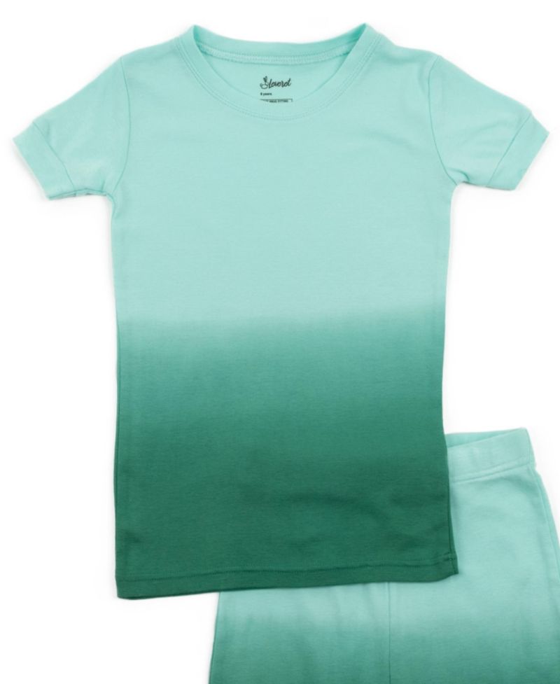Kids Matching Family Two Piece Cotton Short Sleeve Shirt and Shorts Tie Dye Pajamas