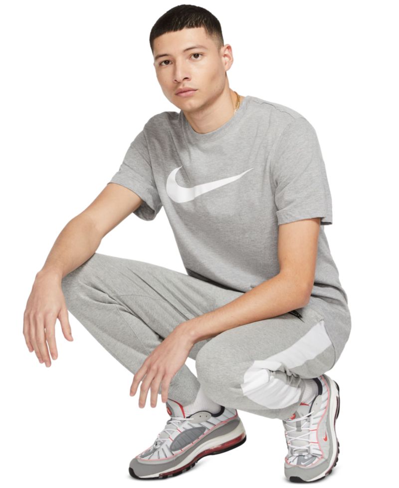 Спортивная мужская футболка Swoosh с коротким рукавом и круглым вырезом горловины