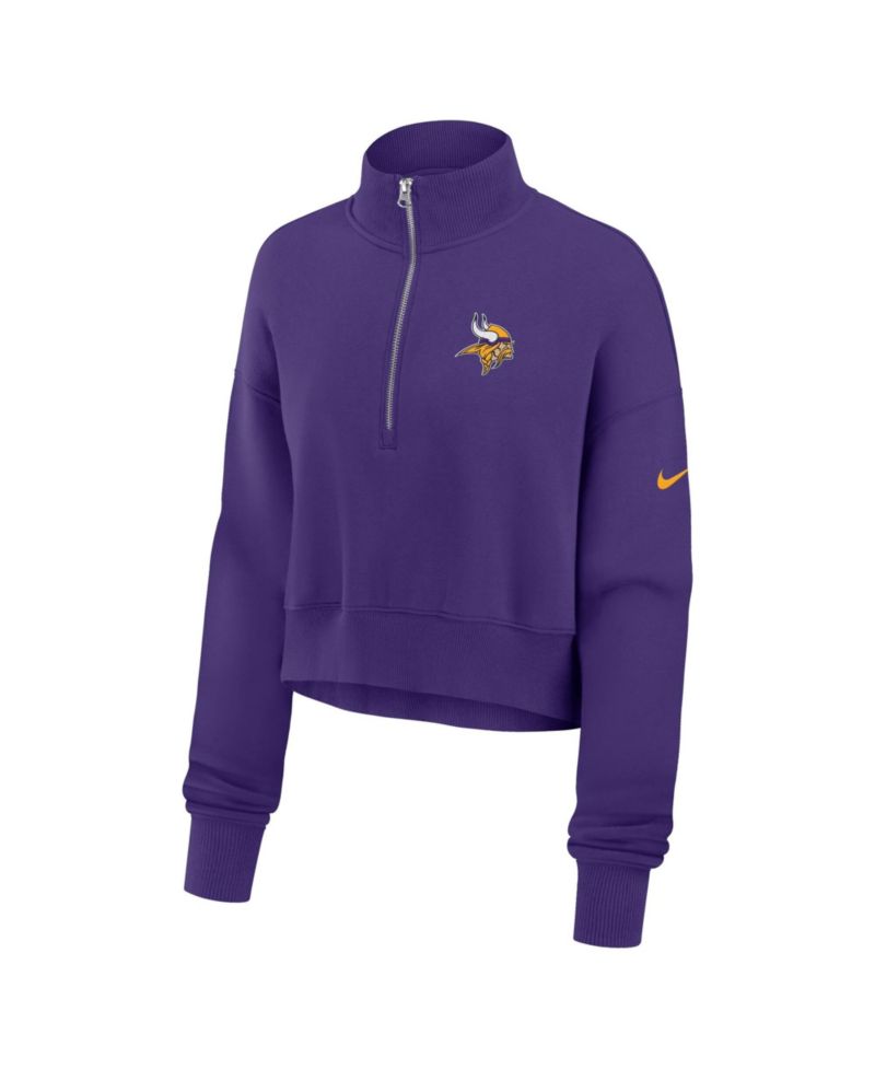 Women's Purple Minnesota Vikings Phoenix Fleece Quarter-Zip Sweatshirt