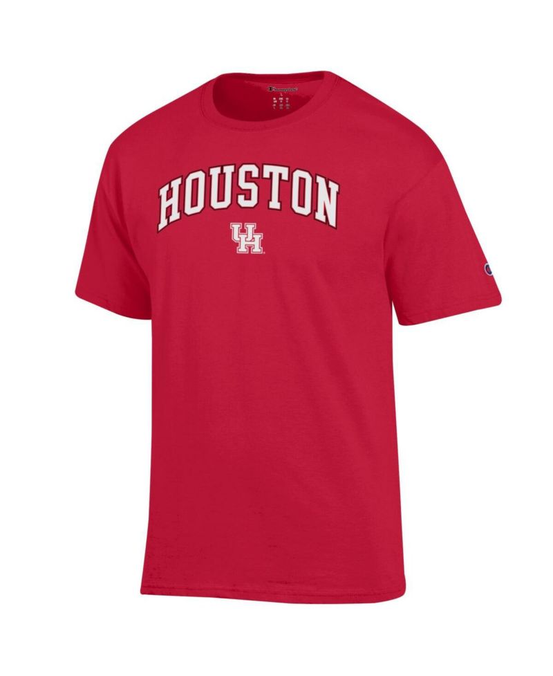 Men's Red Houston Cougars Arch Over Logo T-Shirt