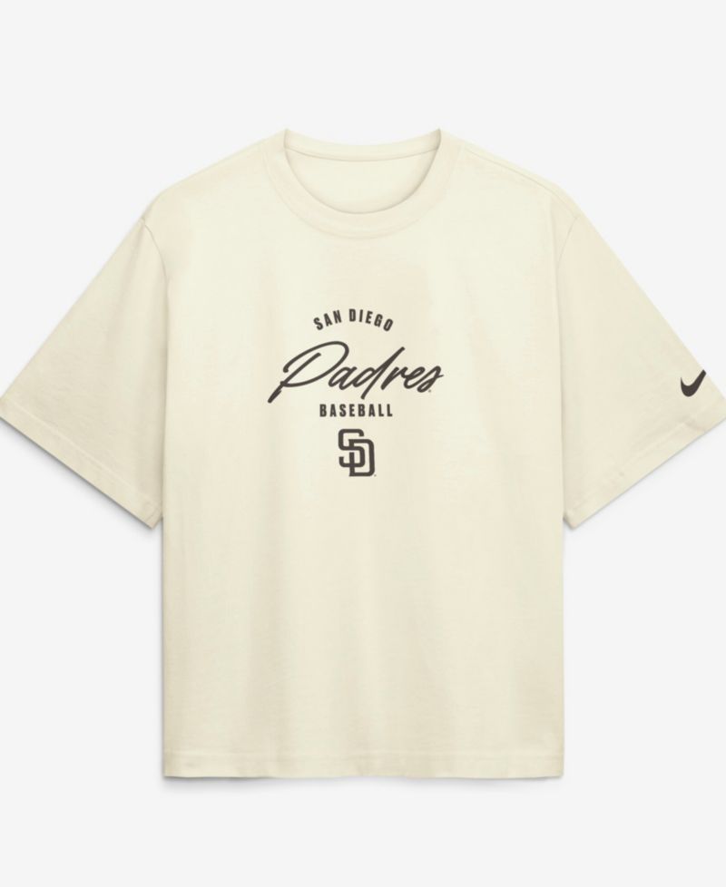 Women's Jackson Merrill Cream San Diego Padres Premium Essentials Boxy Name Number T-Shirt