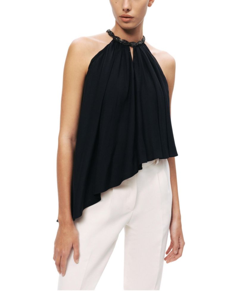Women's Embellished Halter Blouse