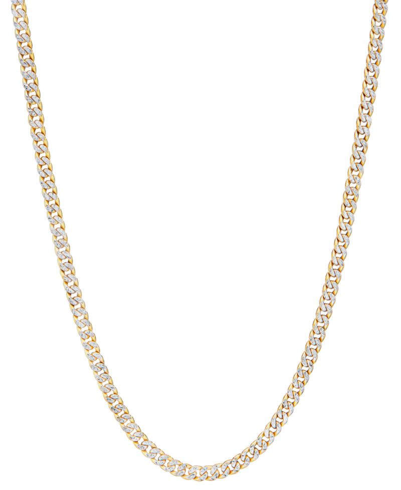 Double-Sided Cuban Link Chain Bracelet and Necklace (4.5mm) Collection in 10k Two-Tone Gold