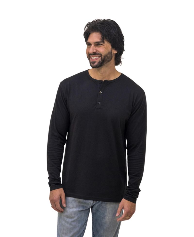 Men's Standard Long Sleeve Henley, 6-Pack