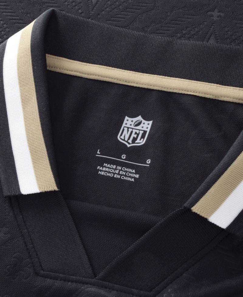 Big Boys and Girls Black New Orleans Saints Football x Football Collared Fan Jersey