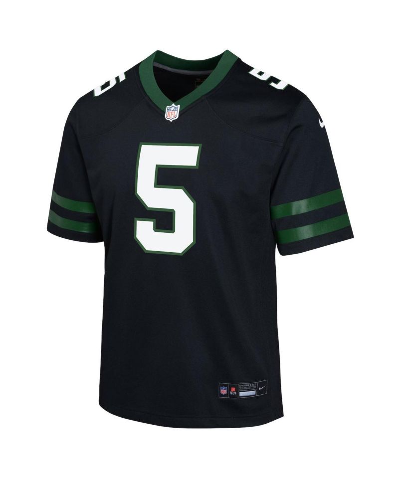 Nike Big Boys and Girls Garrett Wilson Legacy Black New York Jets Alternate Game Jersey