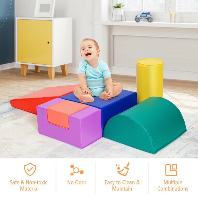 6-Piece Soft Foam Building Blocks Climb Crawl Set for Toddlers Indoor