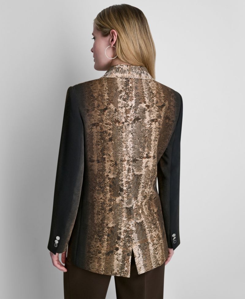 Women's Printed Long-Sleeve Blazer
