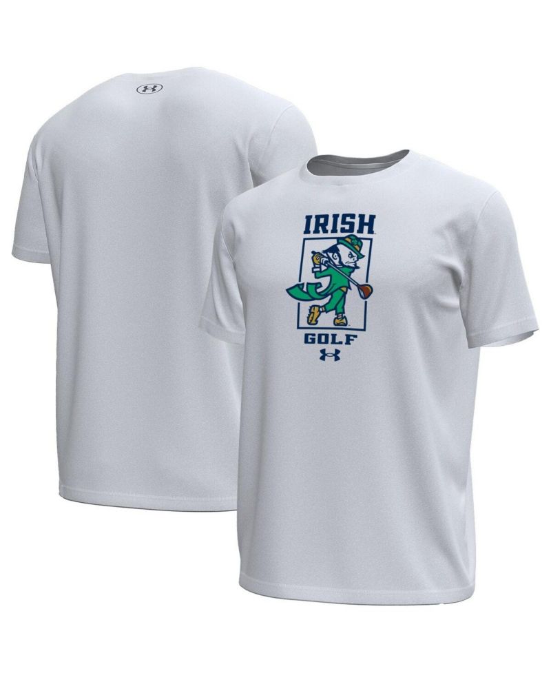 Men's White Notre Dame Fighting Irish Golf Leprechaun Tech Stretch T-Shirt
