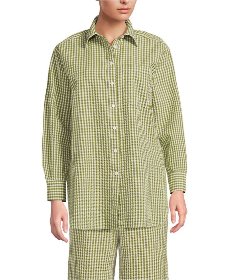 Women's Oversized Seersucker Shirt