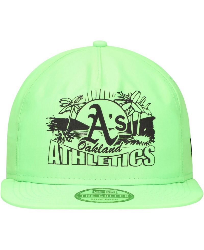 Men's Green Oakland Athletics Neon Golfer Snapback Hat