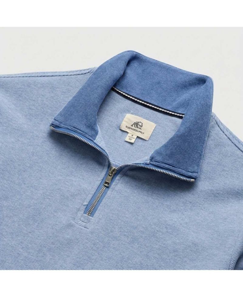 Men's Bobby Stripe Fleece Quarter Zip Sweater