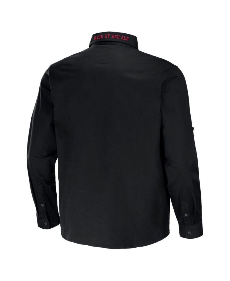 Men's NFL x Darius Rucker Collection by Black Arizona Cardinals Convertible Twill Long Sleeve Button-Up Shirt