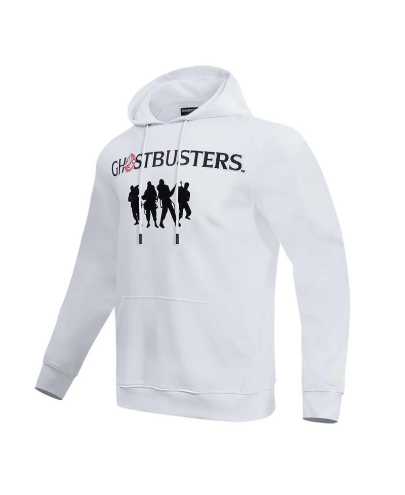 Men's and Women's White Ghostbusters I Ain't Afraid Of No Ghost Pullover Hoodie