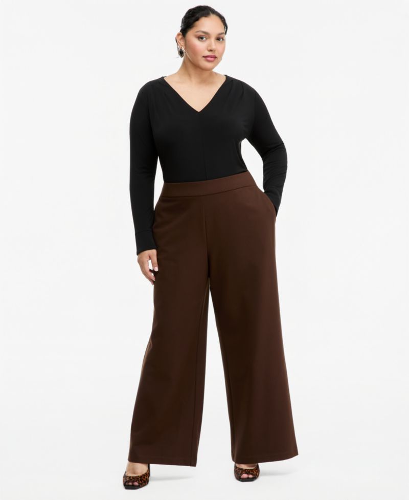 Plus Size High-Rise Pull-On Pants
