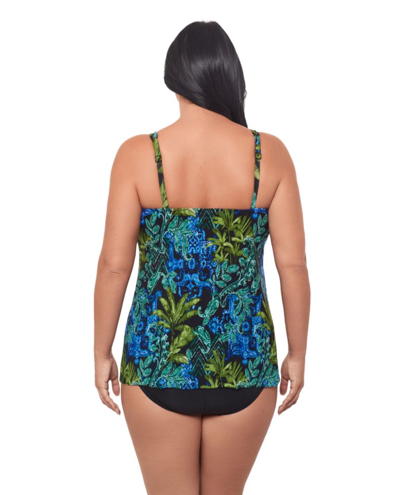 Plus Size Underwire High Scoop Neck Tankini Top