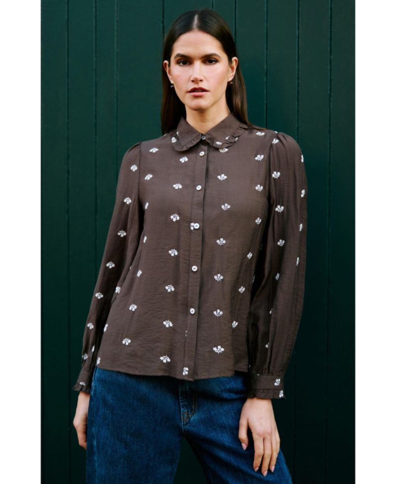 Women's Viscose Daisy Embroidered Shirt