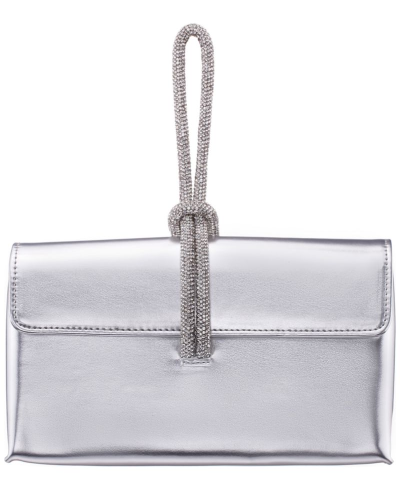 Kaylee Crystal Cord Handle Flap Small Clutch Handbag