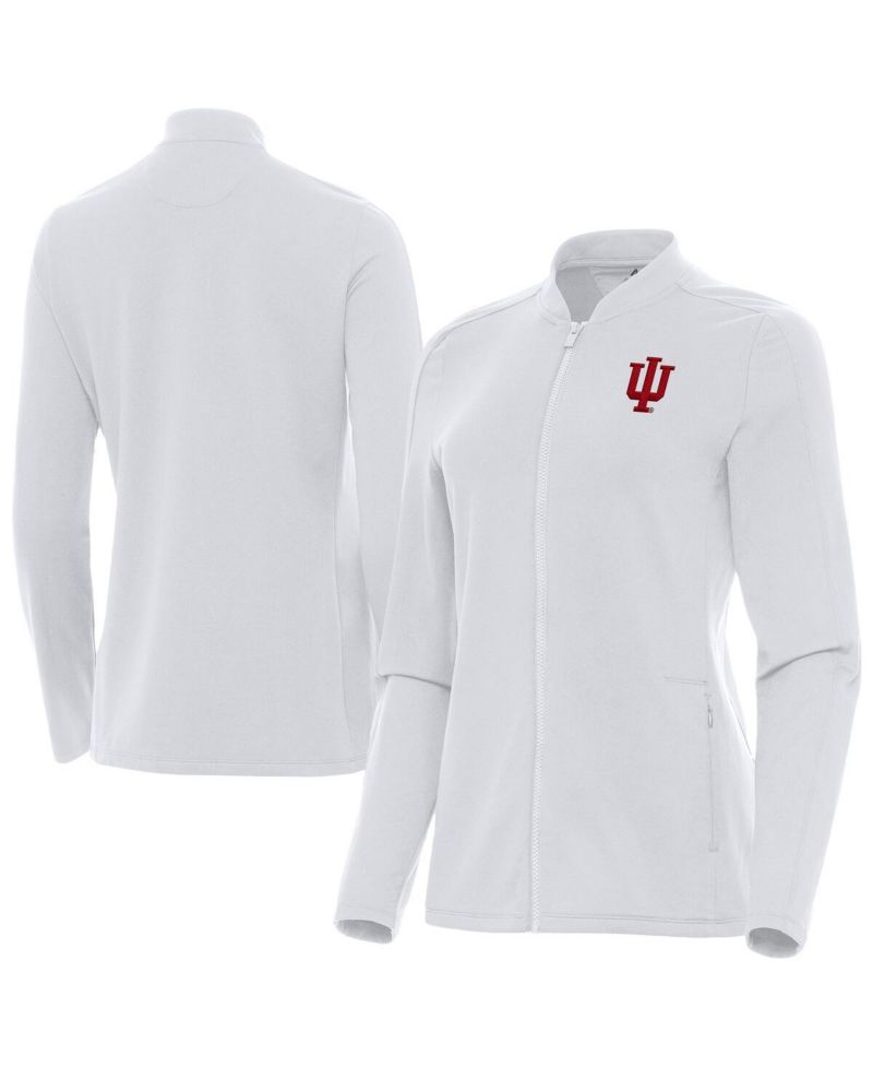 Women's White Indiana Hoosiers Continual Full-Zip Jacket
