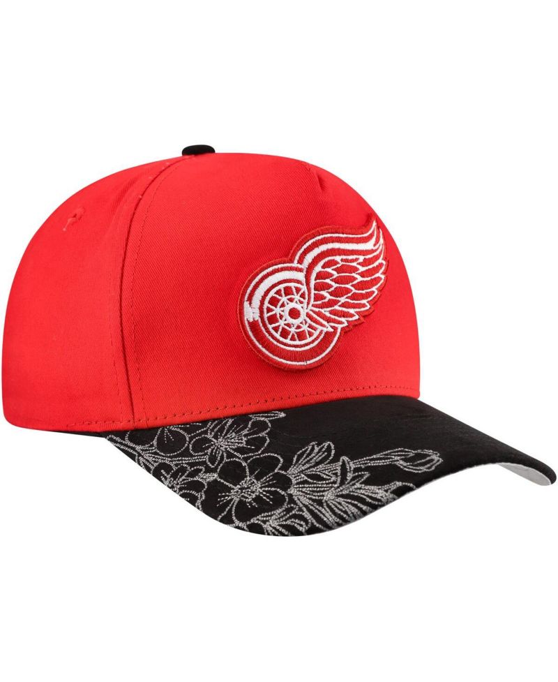 Men's Red/Black Detroit Red Wings May Flowers Pro Crown Adjustable Hat