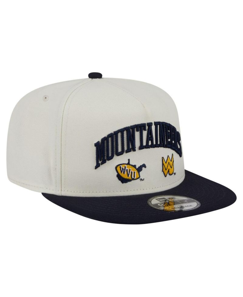 Men's White West Virginia Mountaineers Collegiate 9FIFTY A-Frame Snapback Hat