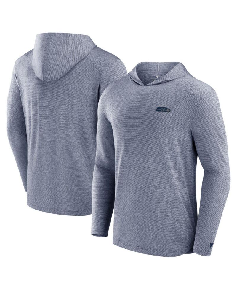 Men's Navy Seattle Seahawks Front Office Tech Lightweight Hoodie T-Shirt