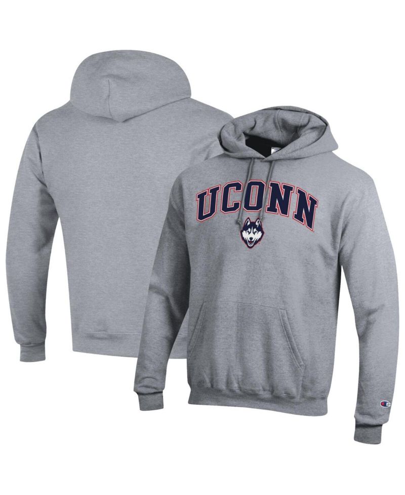 Men's Navy UConn Huskies Arched Logo Fleece Pullover Hoodie