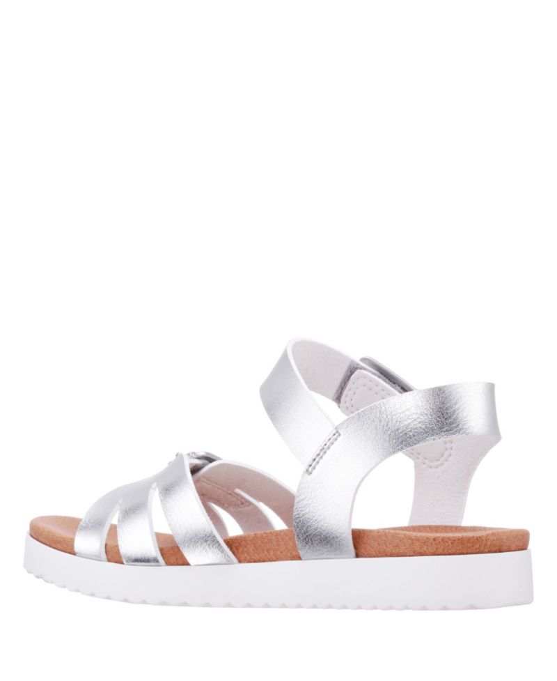 Girls Lacey Metallic Adjustable strap Sandals