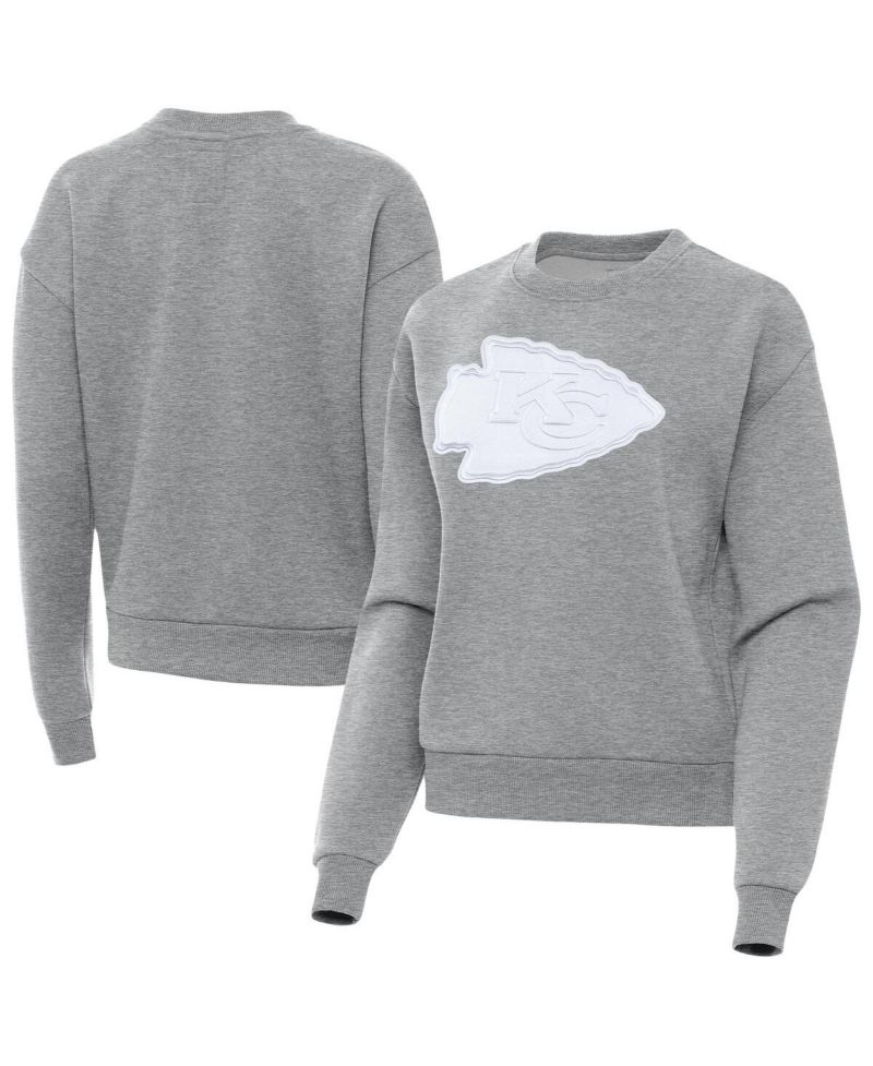 Women's Heather Gray Kansas City Chiefs Victory Pullover Sweatshirt