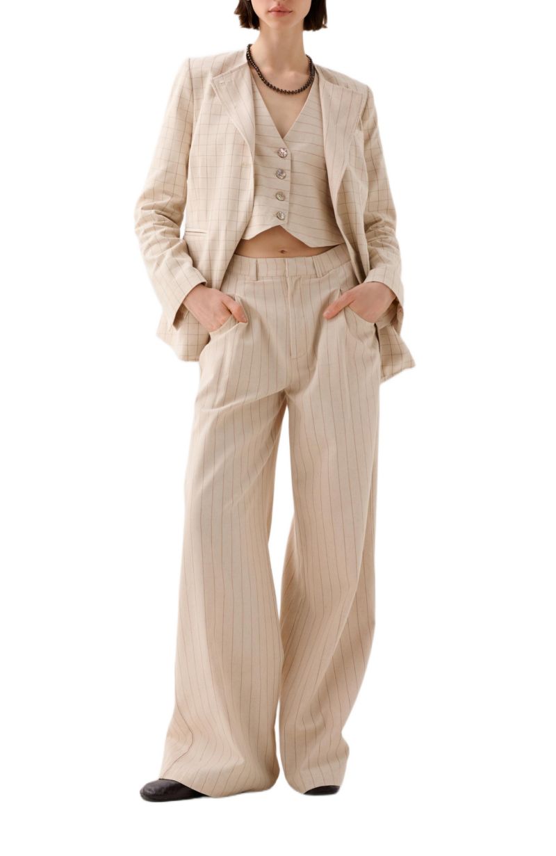 Women's Stripes Check Blazer