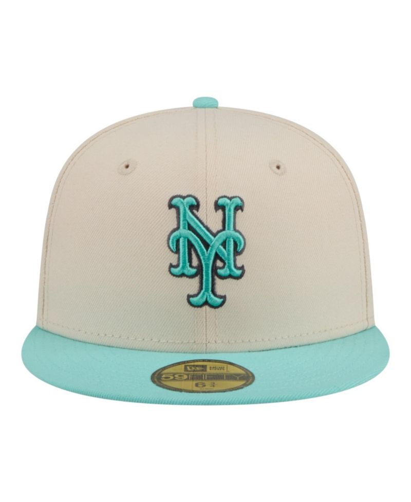 Men's Light Beige/Turquoise New York Mets Two-Tone Color Pack 59FIFTY Fitted Hat