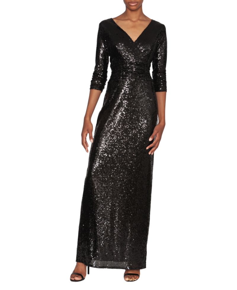 Women's V-Neck Sequin Gown