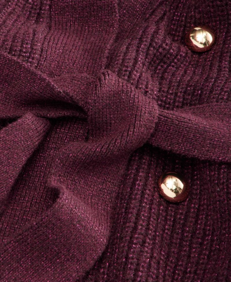 Women's Double Breasted Lurex Long-Sleeve Cardigan