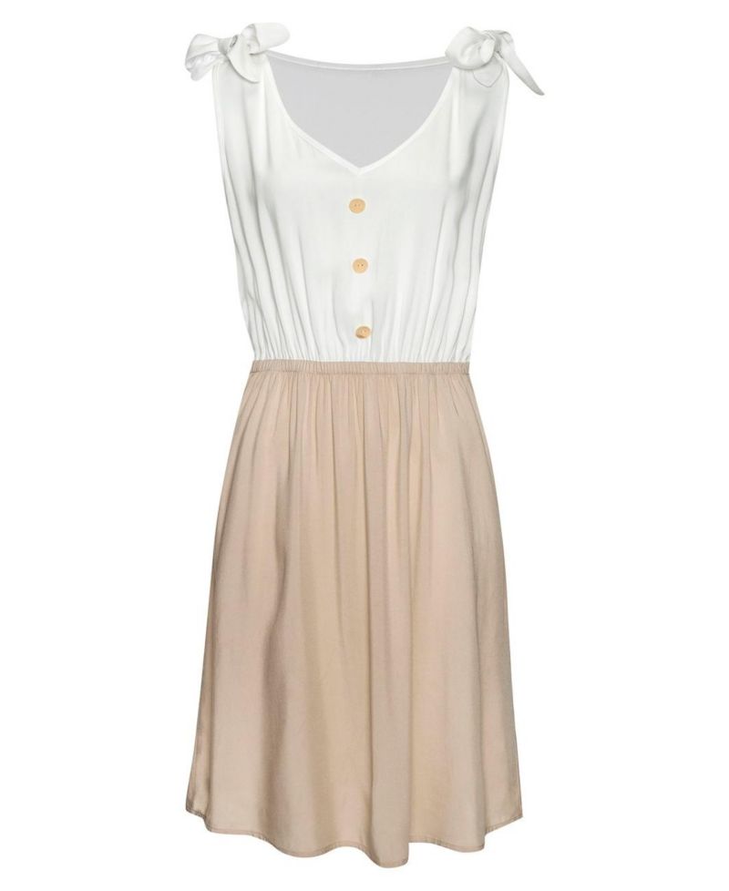 Women's Viscose 2-In-1 Fit-and-Flare V-Neck Elastic-Waist Short Dress