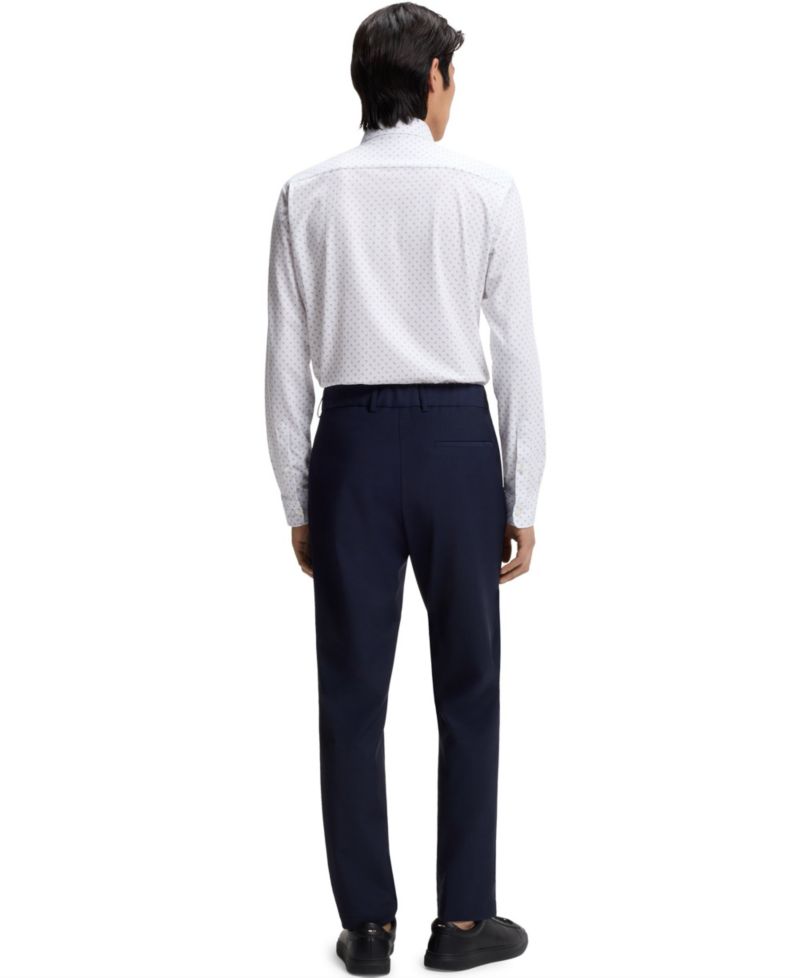 Men's Printed Cotton Blend Slim-Fit Dress Shirt