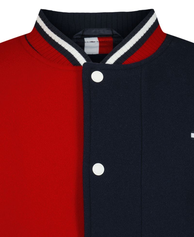 Boys' 8-20 Striped-Ribbed Colorblock Bomber Jacket
