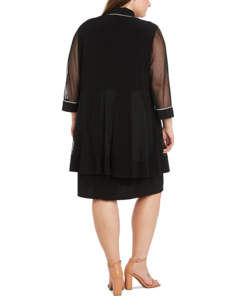Plus Size Rhinestone-Trim Jacket & Sheath Dress