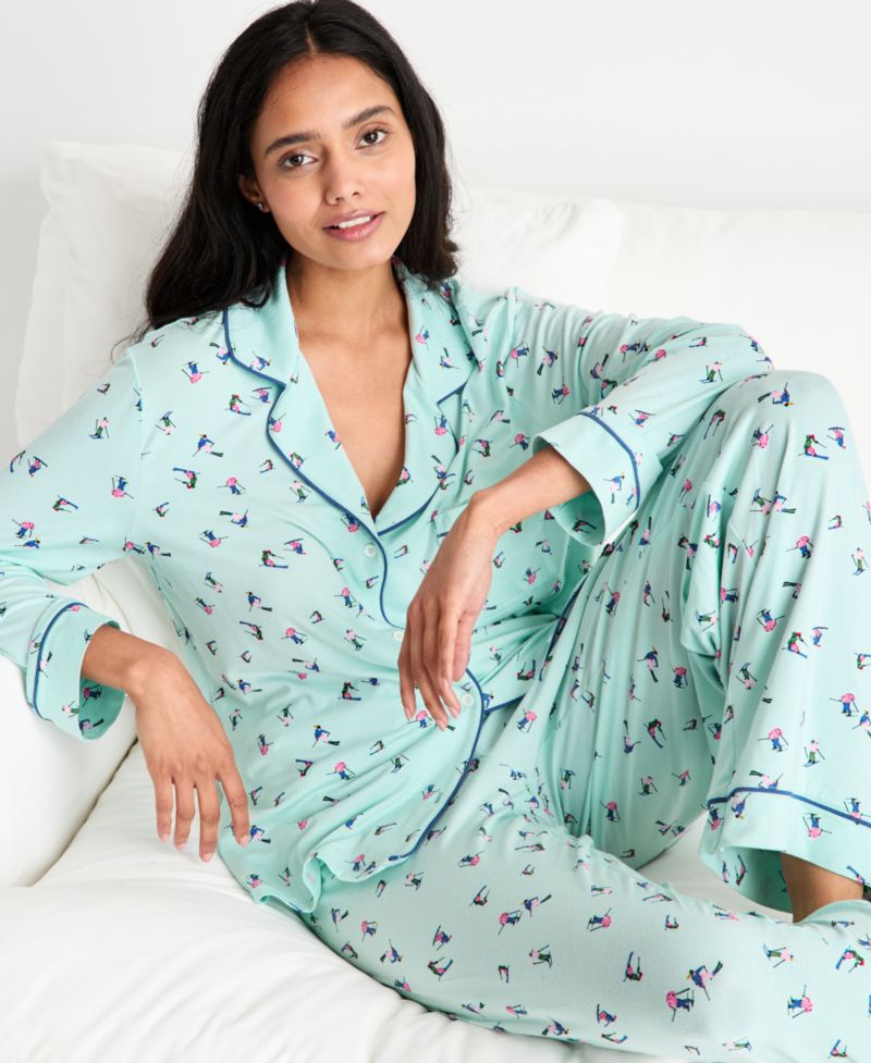 Women's Packaged Notched-Collar Pajama Set XS-3X
