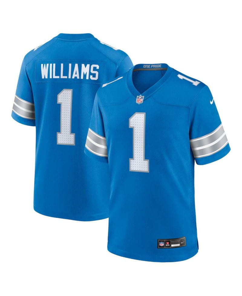 Men's Jameson Williams Blue Detroit Lions Game Player Jersey