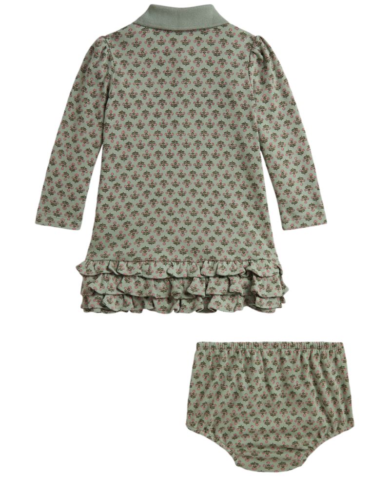 Baby Girls' Floral Soft Polo Dress and Bloomer, 2-Piece Set