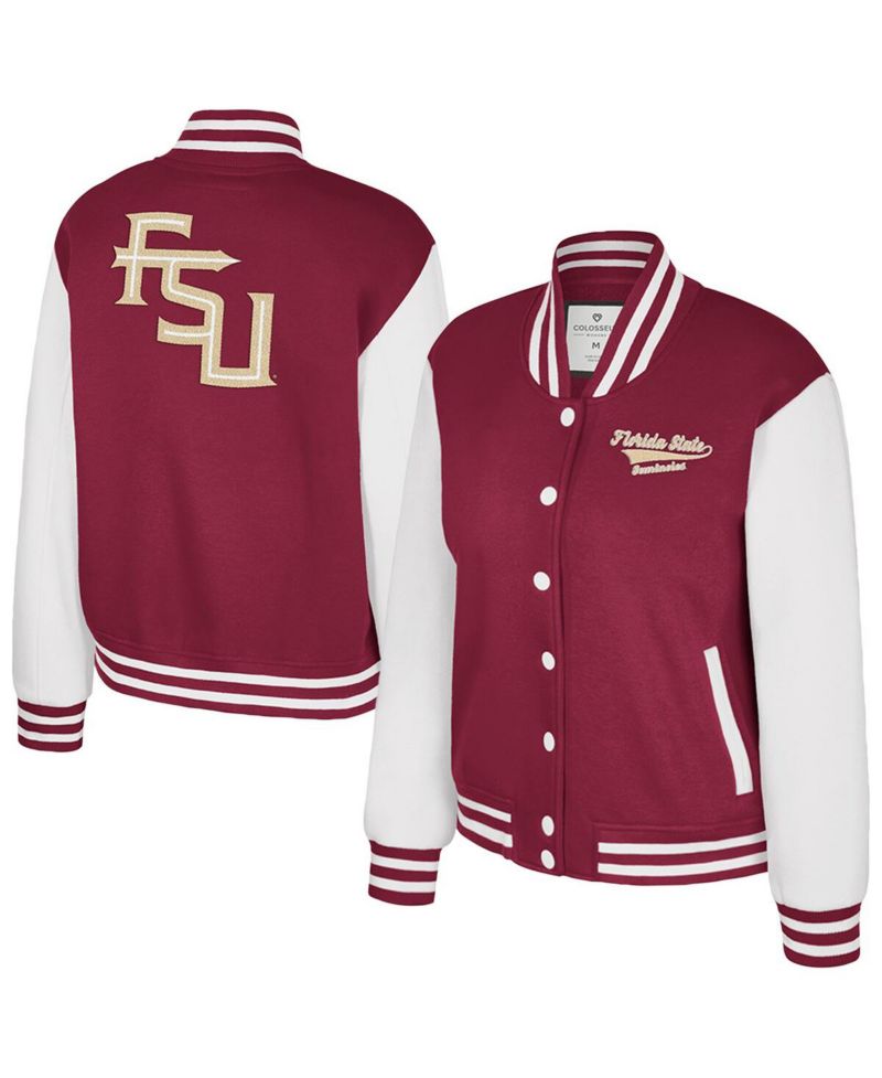 Women's Garnet Florida State Seminoles French Baguette Full Snap Fleece Jacket