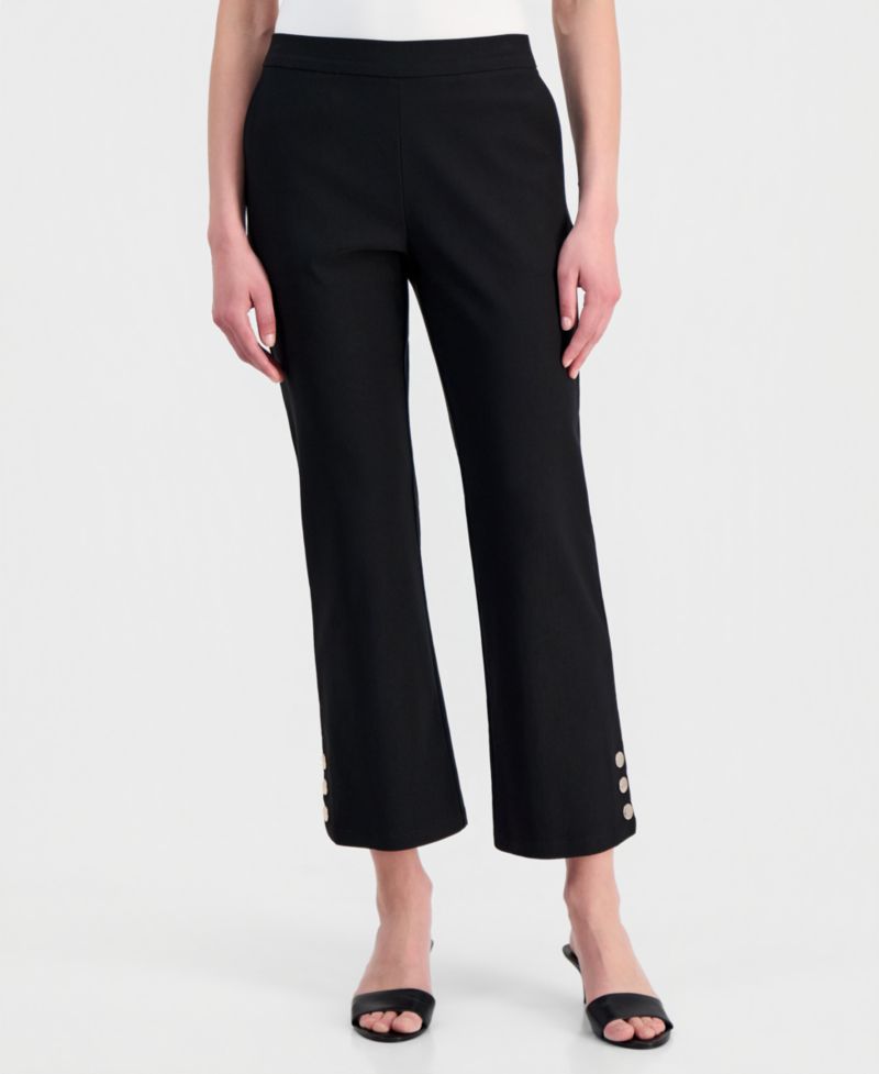 Women's Button-Hem Cropped Pants
