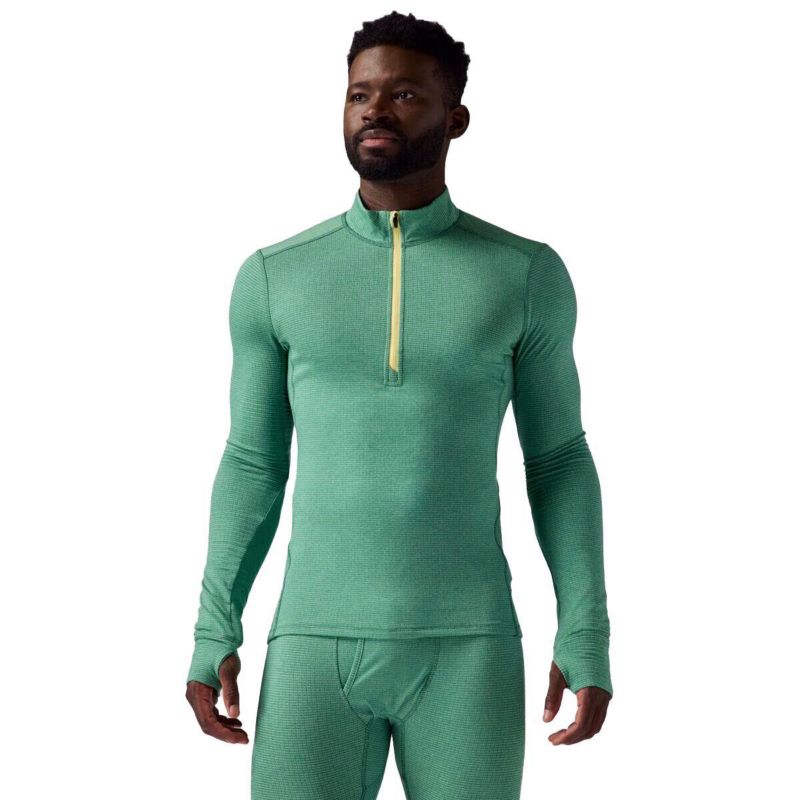 Men's Pines Microgrid Ultra-Lt Baselayer 1/4-Zip Top Lightweight Long Underwear Tops